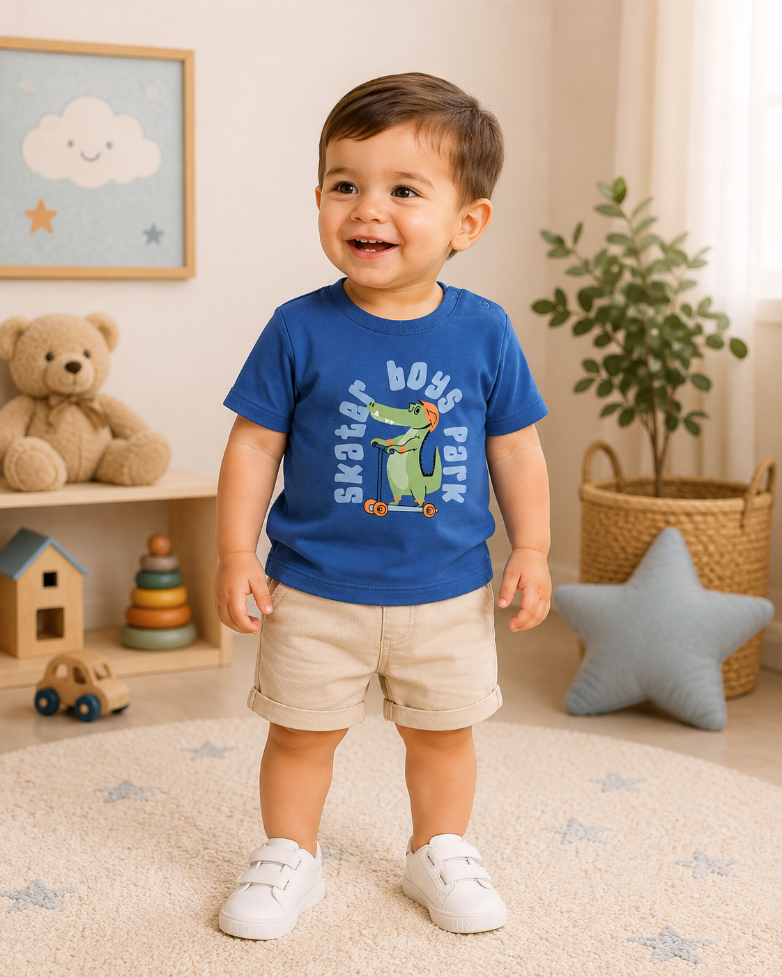 CAMISETA AZUL PASA  COCODRILO