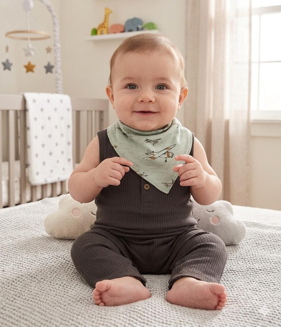 ROMPERS LARGO VERDE+BABERO