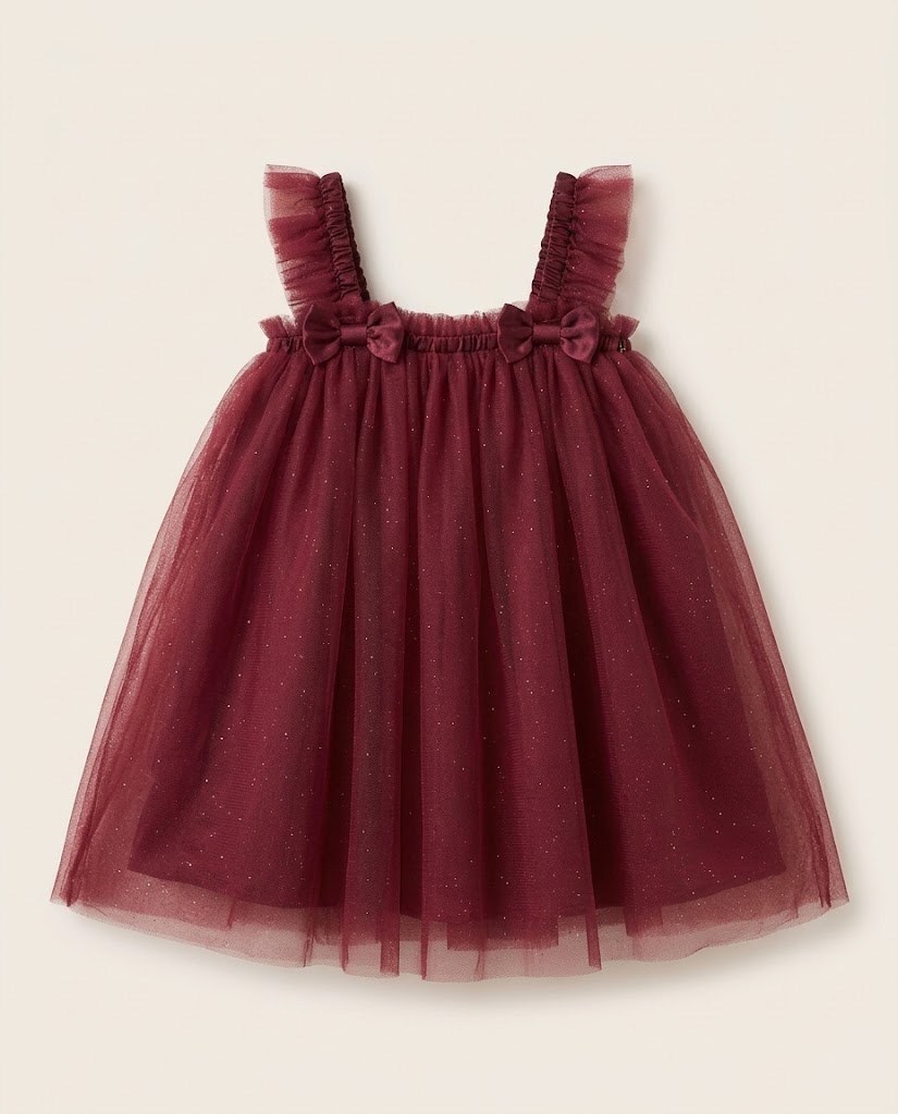 Vestido tul tirantes niña vino