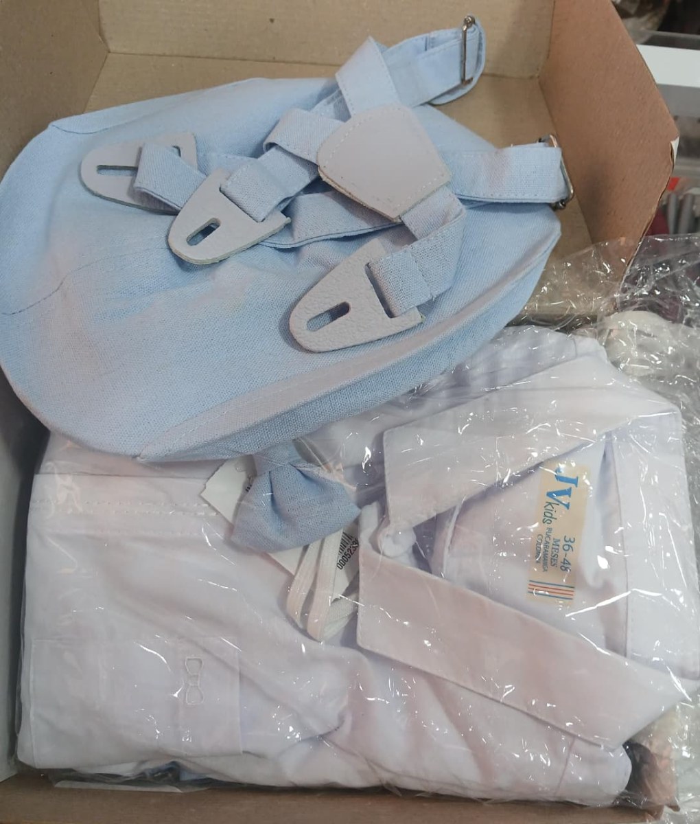 CONJUNTO FORMAL LARGO TIRANTES CELESTE NIÑO