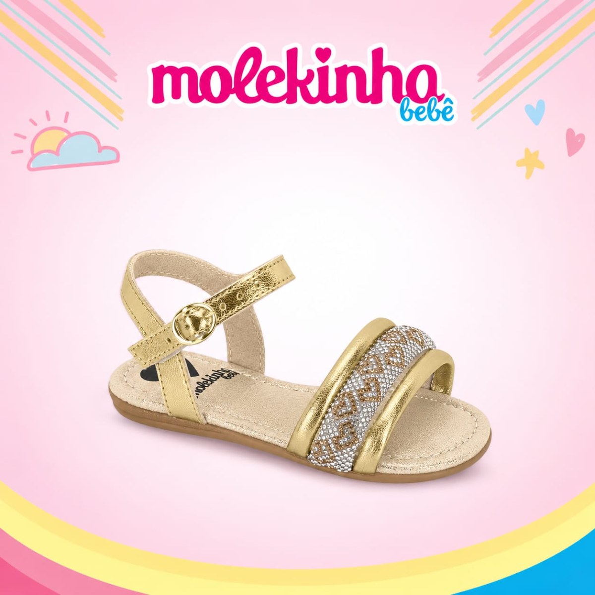 SANDALIAS DE NIÑA MOLEKHINA METALIZADO DORADO