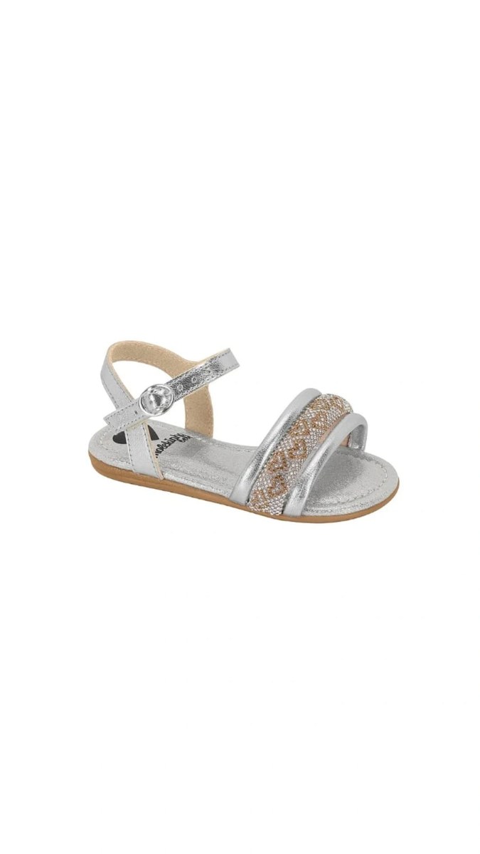 SANDALIAS DE NIÑA METALIZADO CRISTAL