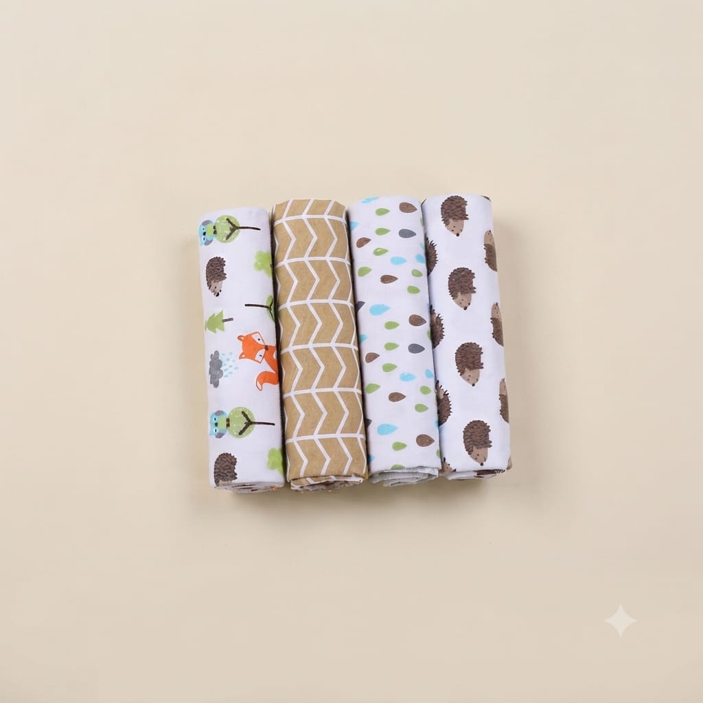 Set De 4 Mantas Bebé De 70cm X 70cm
