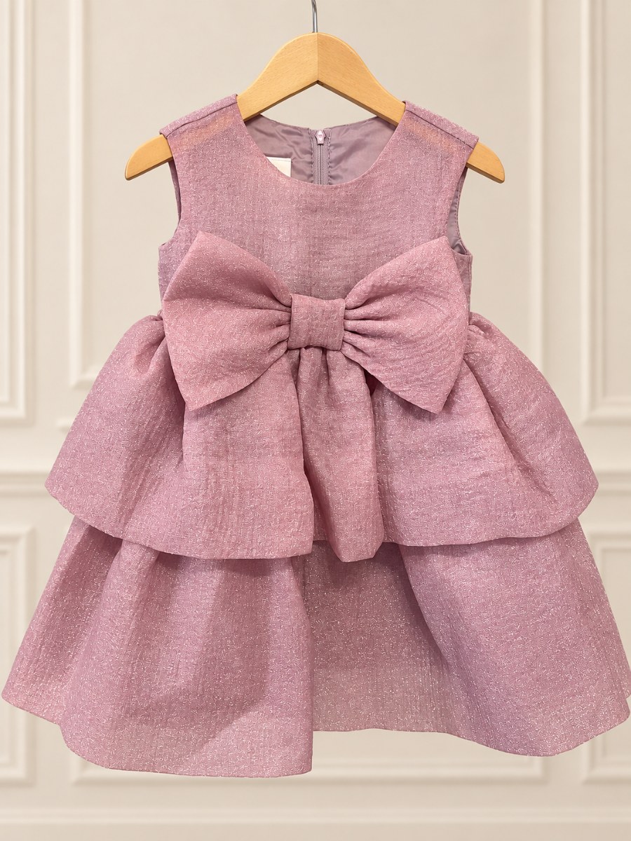 Vestido de fiesta niña rosa malva