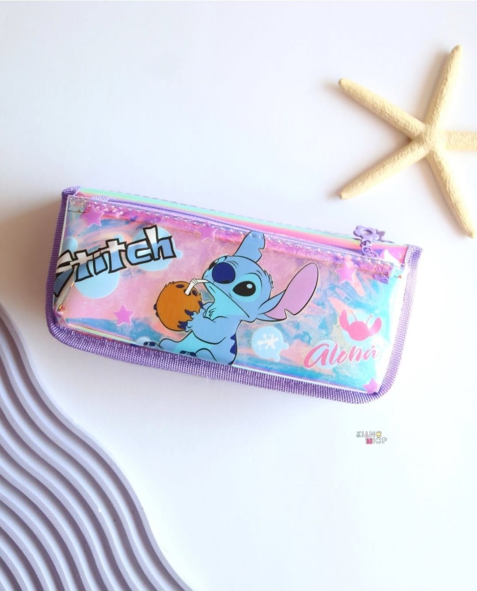 CARTUCHERA HOLOGRÁFICA STITCH DE NIÑA