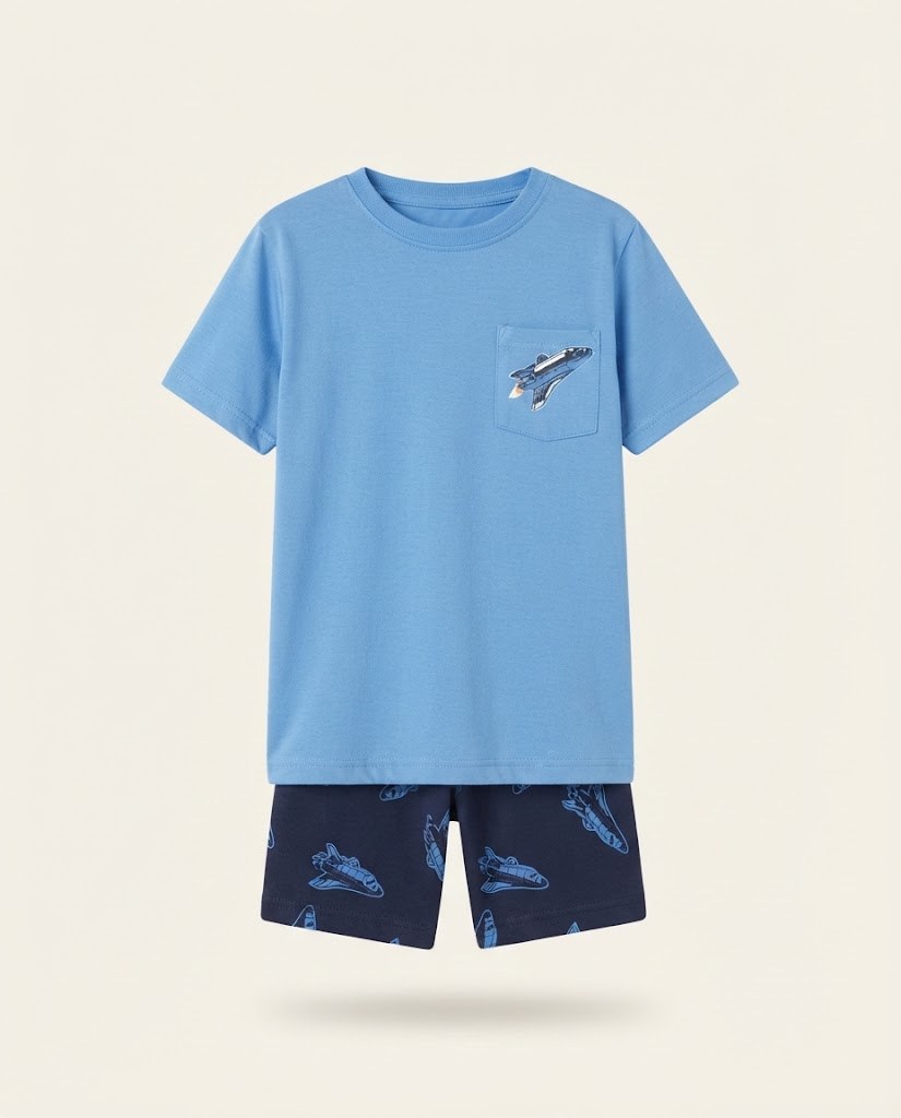 PIJAMA CORTA AVIÓN NIÑO