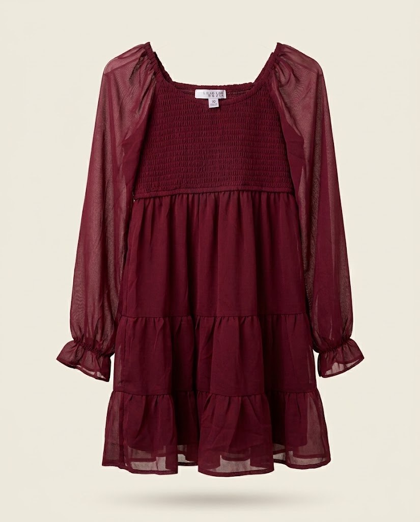 VESTIDO VINO NIÑA 