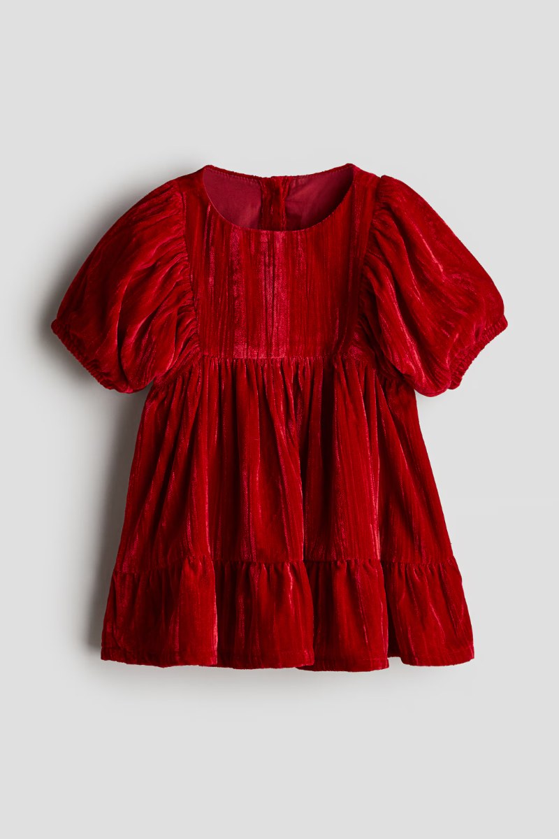 Vestido de fiesta bebé en terciopelo arrugado