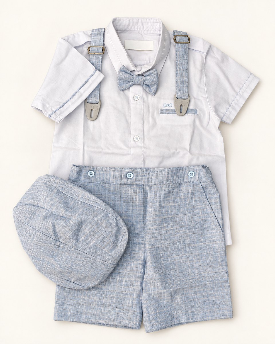 CONJUNTO FORMAL PANTALON CORTO CON TIRANTES DE NIÑO