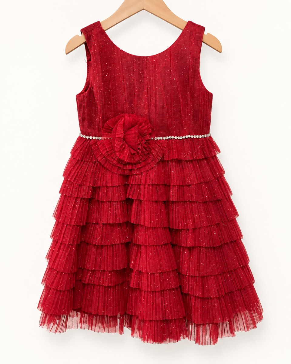 Vestido fiesta de falda en capas para niña