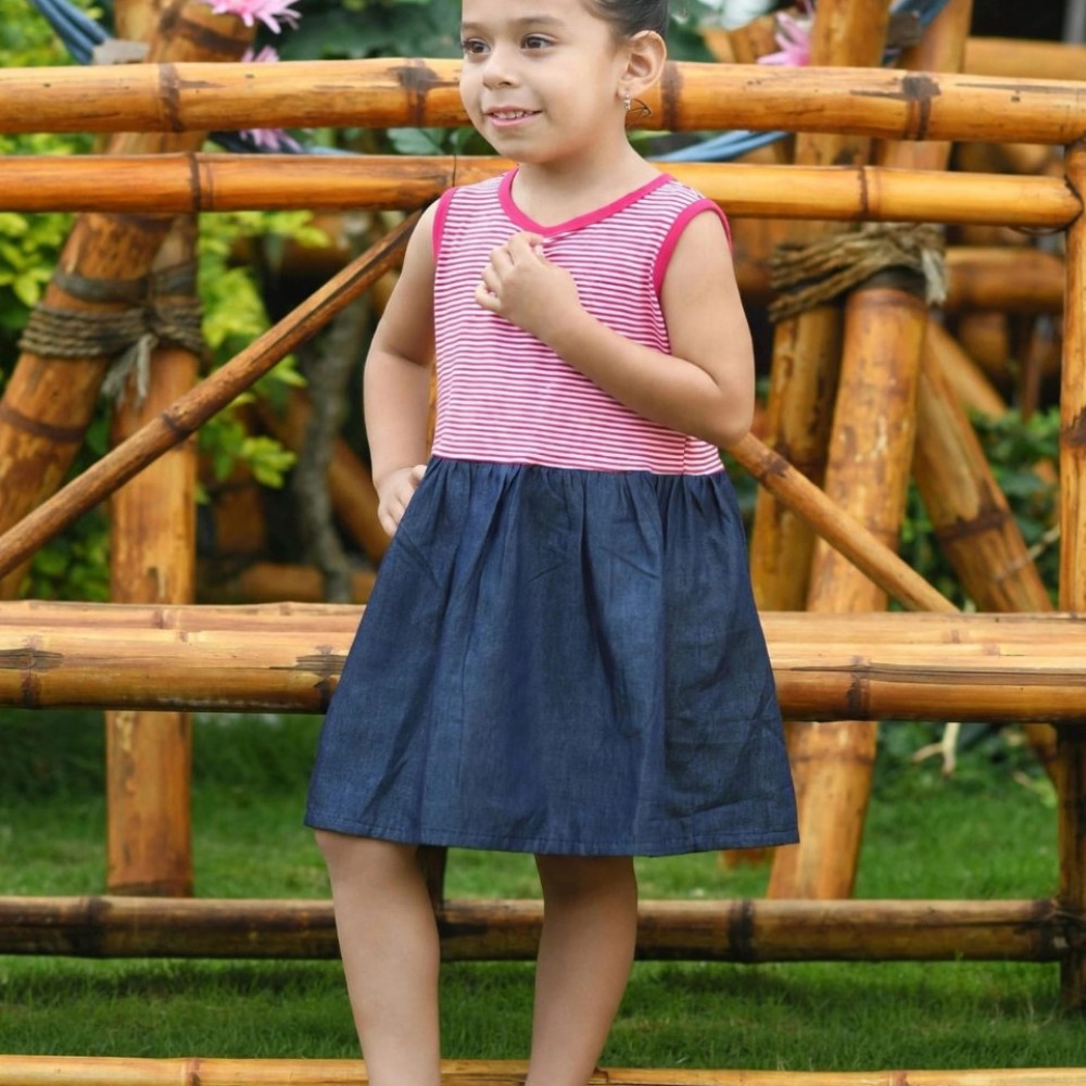 VESTIDOS RAYAS DENIN PARA NIÑA