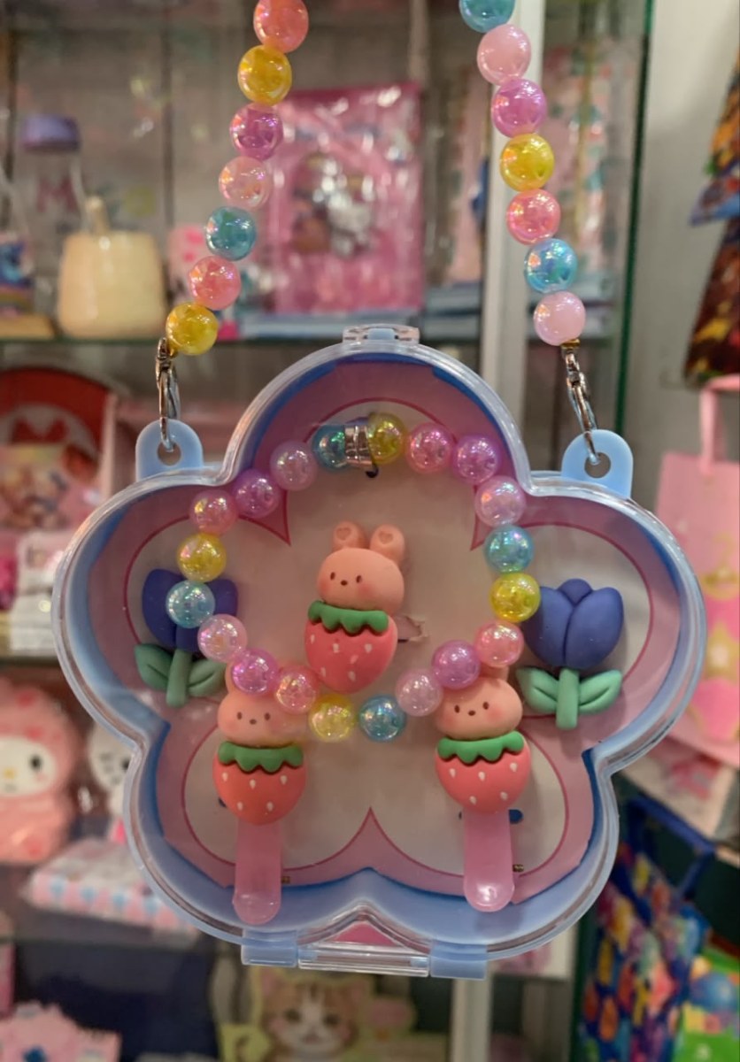 Set de Bisutería Infantil 6 Piezas En Estuche - Celeste