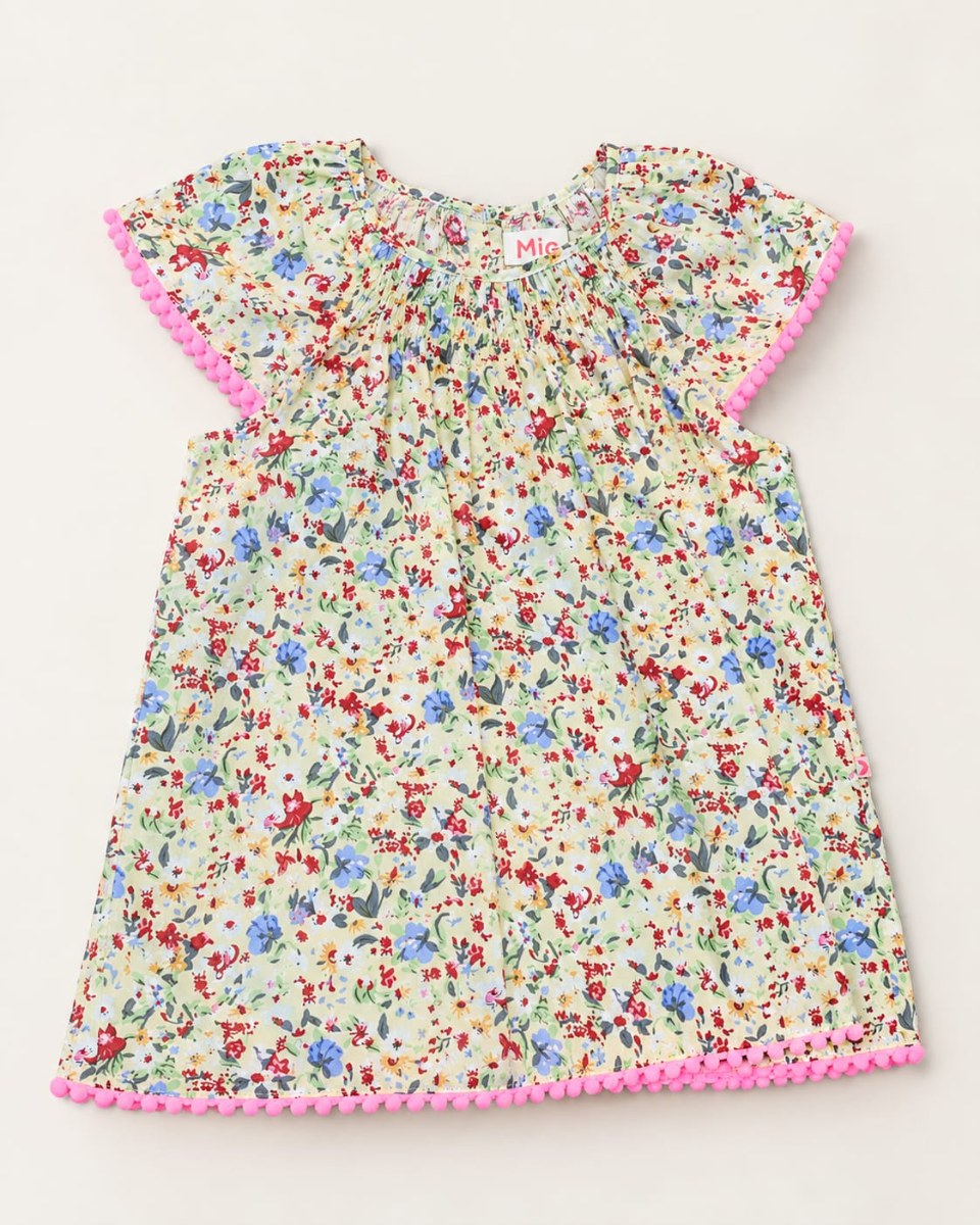 BLUSA BORLAS FLORAL PARA NIÑA
